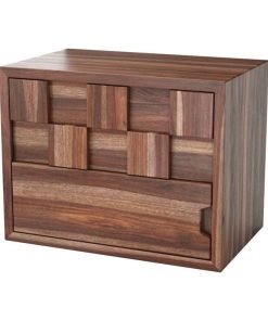 Walsenburg Checkered Solid Wood Flip Door Captains Bedside Nightstand