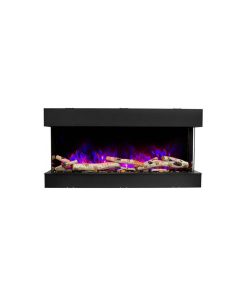 40" unit ?10 5/8" in depth 3 sided glass fireplace