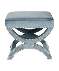 Stina Ottoman Silver Nail Heads Wedgwood Blue