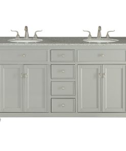 60" Double Bathroom Vanity Set, Light Gray