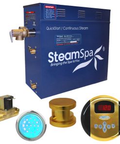 4.5 Kw Steam Bath Generator Package With Built-In Auto Drain, Polished Brass