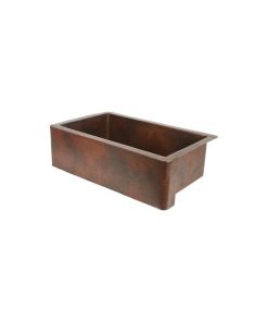 33" Single Well Copper Farmhouse Kitchen Sink by SoLuna, Dark Smoke