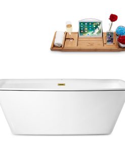 59" Streamline N2000BGL Freestanding Tub and Tray With Internal Drain