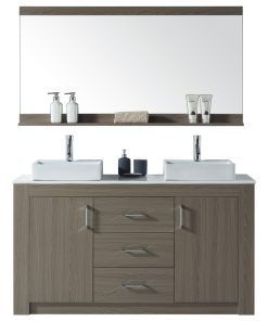 Tavian 60" Double Bathroom Vanity Set in Gray Oak