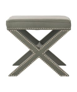Yara Ottoman Silver Nail Heads Sea Mist