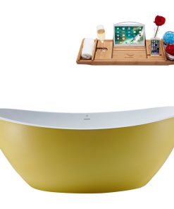 75" Streamline N952CH Freestanding Tub and Tray With Internal Drain