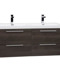 47" Wall Mounted Modern Double Bathroom Vanity in Gray Oak TN-T1200D-GO