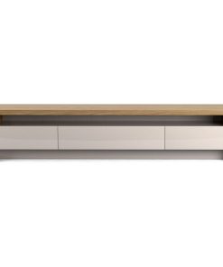Sylvan 85.43" TV Stand in Nature Wood and Off White