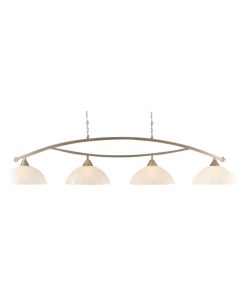 Toltec Lighting Bow 4-Light Billiard Light, Frosted Turtle Glass