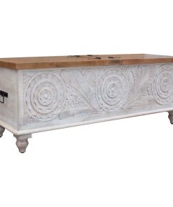 Victoria White Wash and Natural Storage Trunk