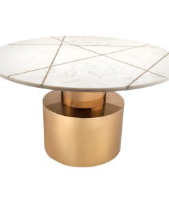 Terzo White Marble Coffee Table - White