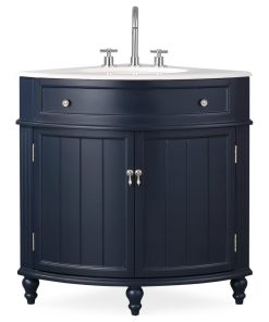 24?Thomasville Navy Blue Corner Bath Vanity