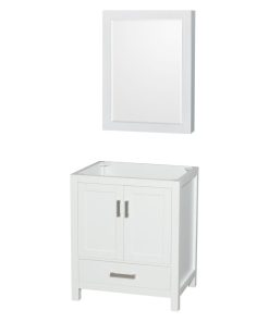 30" Single Bathroom Vanity,White, No Countertop, No Sink,,Medicine Cabinet