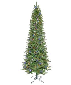 7.5' Winter Falls Slim-Silhouette Christmas Tree, Multi-Color LED Lighting