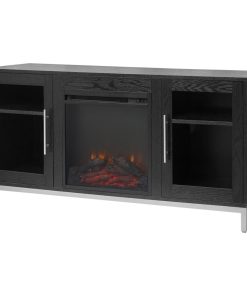 54" Fireplace TV Stand with 18" Insert, Black