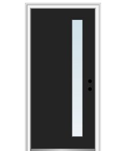 36 in.x80 in. 1 Lite Clear Left-Hand Inswing Painted Fiberglass Smooth Door