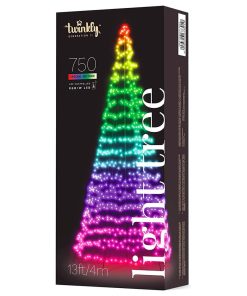 Twinkly Light Tree App-Controlled Flag-Pole Christmas Tree with 750 RGB+W (16