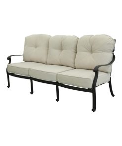 Venice Aluminum 3-Seater Sofa, Chocolate Silk/Canvas Natural