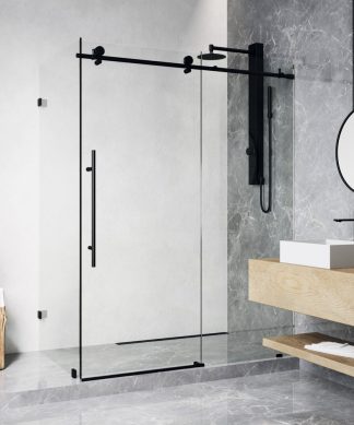 VIGO 36"x46" Elan E-class Frameless Shower Enclosure, Chrome, Matte Black