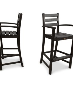 Trex Outdoor Furniture Monterey Bay 2-Piece Bar Chair Set, Charcoal Black