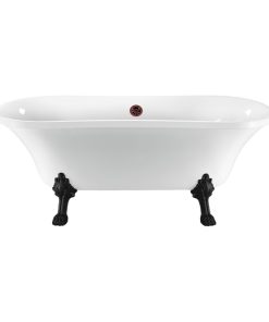 68" Streamline N861BL-ORB Clawfoot Tub and Tray With External Drain