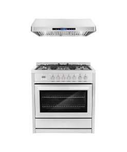 2-Piece Kitchen, 36" Dual Fuel Range and 36" Under Cabinet Range Hood
