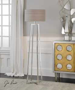 Uttermost Keokee Floor Lamp, Polished Nickel