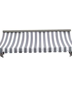 5' Nantucket Window, Entry Awning, 31" Hx24" D, Gray/White