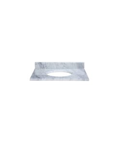 Stone Top, 25" For Undermount Sink With Backsplash, Carrera Marble