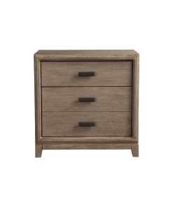 Wooden Nightstand With 3 Drawer, Brown