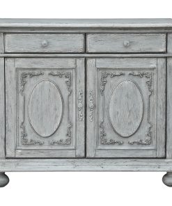 Weathered Gray Two Door and Two Drawer Hall Chest