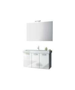 40" Glossy White Bathroom Vanity Set