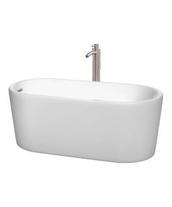 Wyndham Collection WCBTK151159ATP11 Ursula 59" Freestanding - White / Brushed