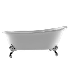 61" Slipper Tub Without Faucet Holes, "Chariton", Chrome Feet