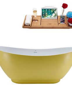 62" Streamline N591WH Freestanding Tub and Tray With Internal Drain