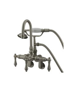 3-3/8" - 9" Adjustable Wall Mount Clawfoot Tub Filler w/ Hand Shower CC301T8