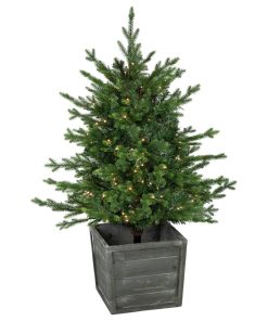 4' Pre-Lit Deluxe Russian Pine Artificial Christmas Tree, Warm White LED Lights