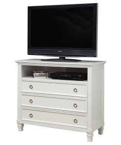 Trabuco Casual Contemporary Media TV Chest, White