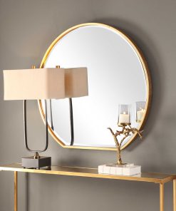 Uttermost 09446 Cabell 40" X 42" Round Contemporary Gold Vanity - Gold