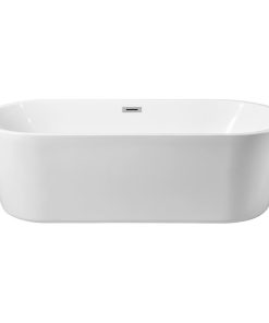65" Soaking Roll Top Bathtub In Glossy White