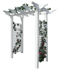 58"W x 32"D x 86 1/2"H Fairfield Arbor, White