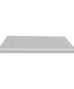 Transolid Linear 60"x32" Rectangular Shower Base With Left Hand Drain, Gray