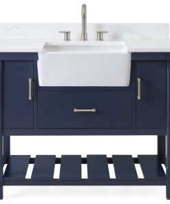 42" Kendia Navy Blue Farmhouse Sink Bathroom Vanity FW-7042-NB4-BS