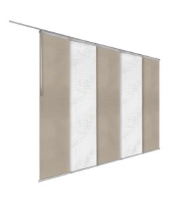 White-Alabaster 5-Panel Track Extendable Vertical Blinds 94"Hx58-110"W
