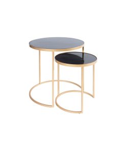 Surya Hearthstone Granite Nesting Tables Black Bronze