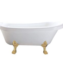 Vintage Freestanding Bathtub white Margherita gold feet