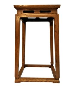Tapered Table, Ming-Style Handmade Elm Wood With Burl Top