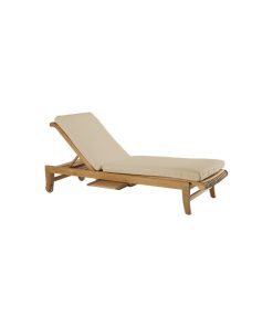 Teak Giva Chaise Lounger With Canvas Birds Eye Sunbrella Cushion