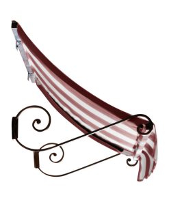 4' Charleston Window Awning, 44" Hx24" D, Burgundy And Tan
