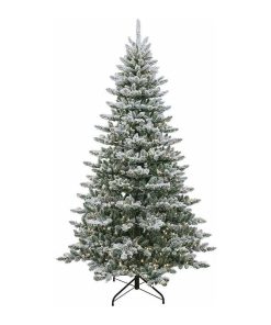 7.5' Pre-Lit Warm White LED Snow Pine Tree